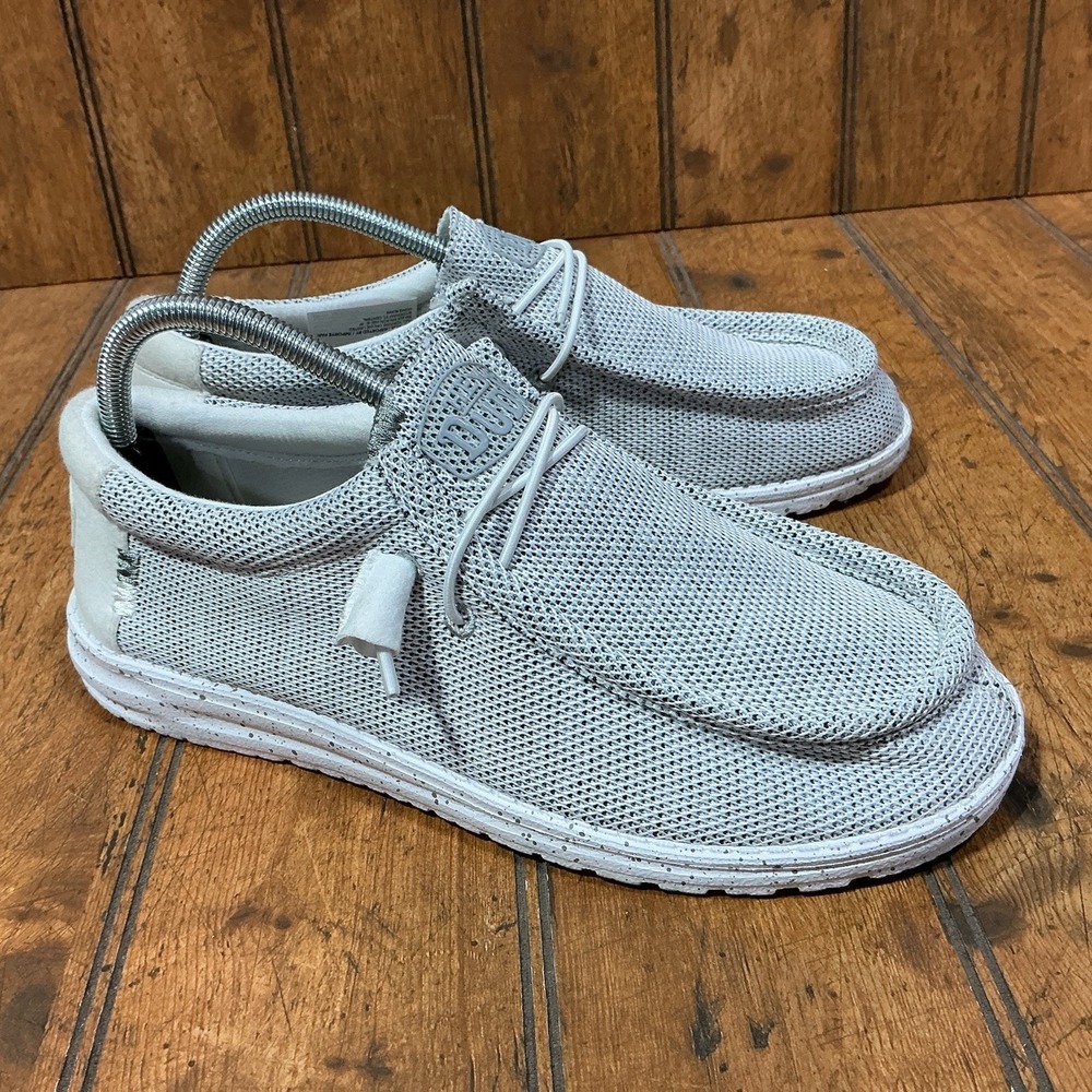 Hey Dude Wally Sox Loafers Stone White Comfort Slip On Shoes Womens Size 10